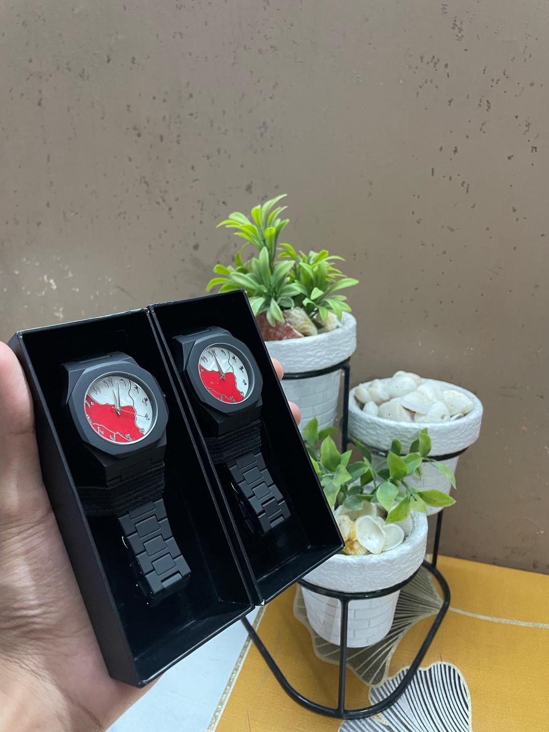 Black And Red Arabic Aura Watch With Box