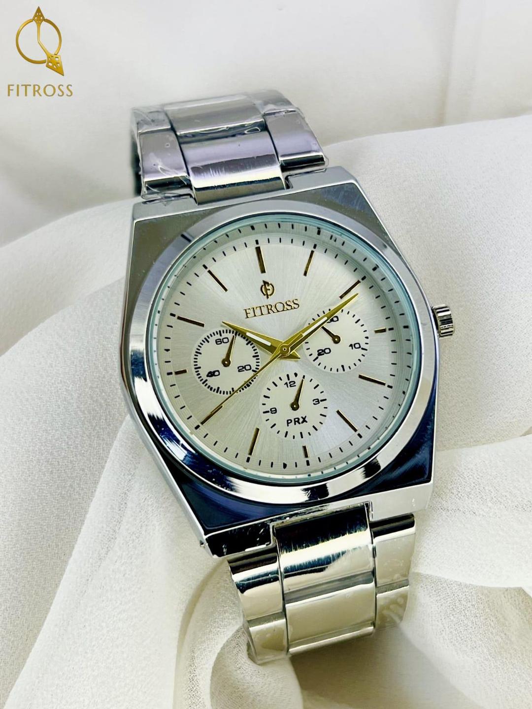 Men’s Water Resistant Quartz Chain Strap watch Silver