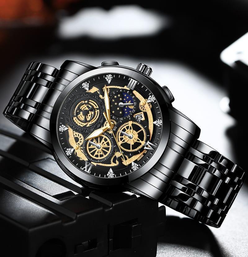 Men's Chronograph Watch Stylish Stainless Steel Timepiece