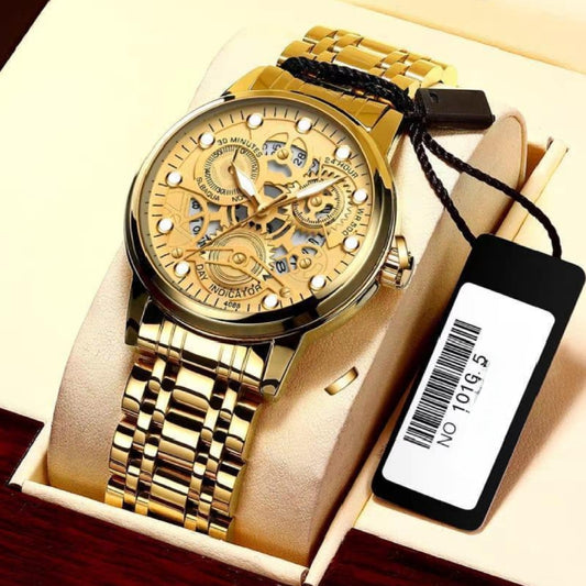Men's Chronograph Watch Stylish Stainless Steel Timepiece