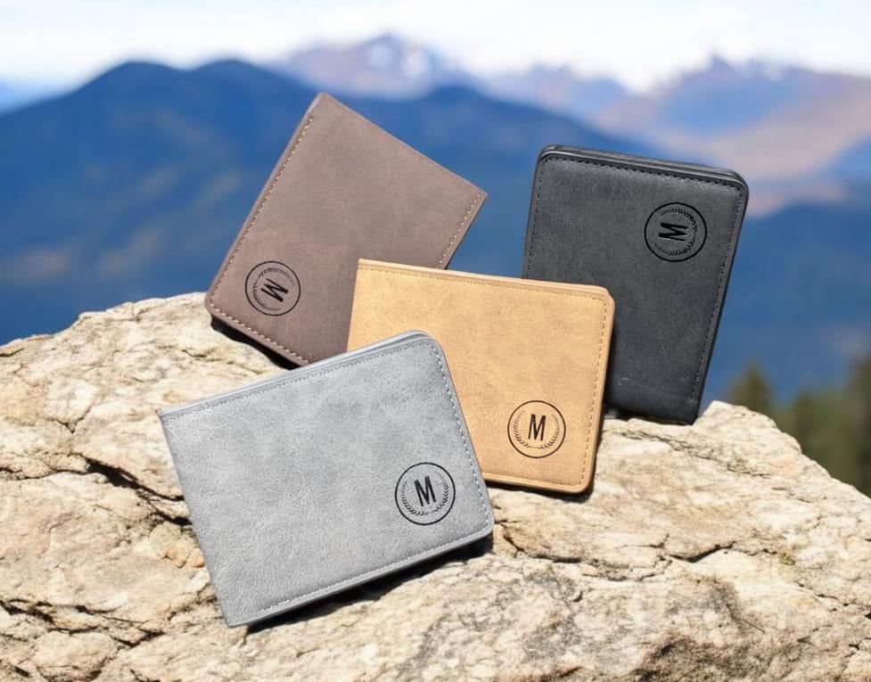 Stylish Men's Leather Wallet Grey