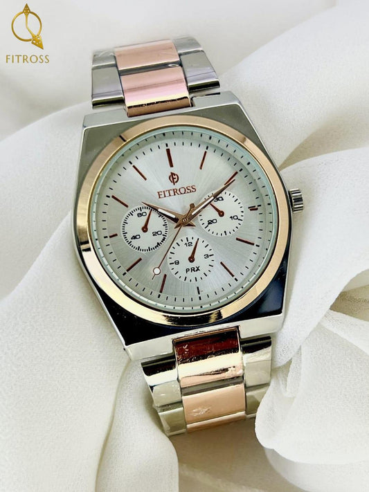 Men’s Water Resistant Quartz Chain Strap watch Rose Gold