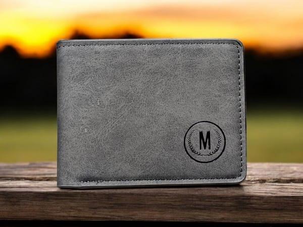 Stylish Men's Leather Wallet Grey
