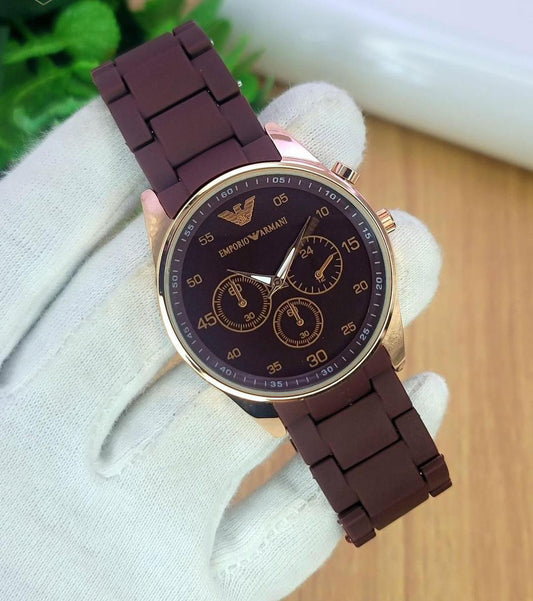 Stylist Emporio Armani Watch for Men Brown