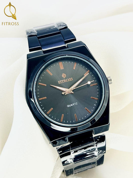 Men’s Water Resistant Quartz Chain Strap watch Black