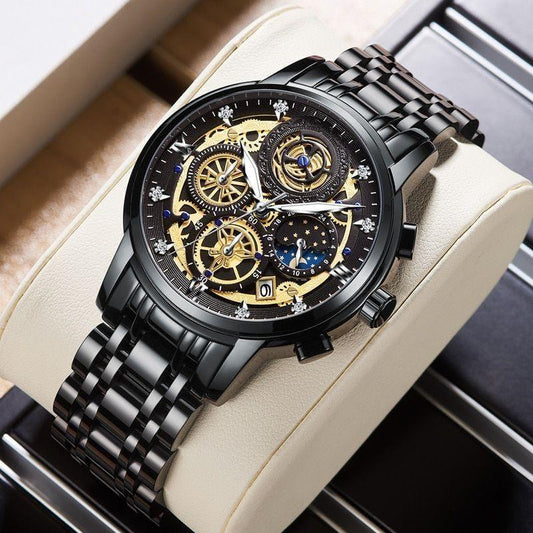 Men's Chronograph Watch Stylish Stainless Steel Timepiece